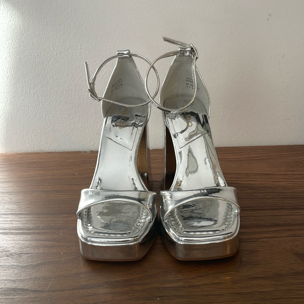 Aldo Silver platform heels